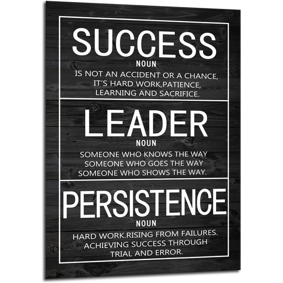 VELVET Success Leader Persistencespirational Wall Art Motivational Poster Motivation Quotes Canvas Prints Artwork for Office Modern Home Decor Painting Stretched and Ready to Hang 8x10inch Framed
