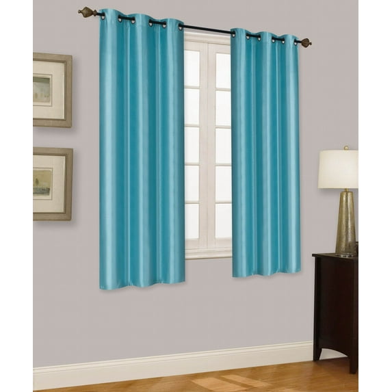 VELVET TEAL BLACKOUT ENERGY EFFICIENT THERMAL PANEL WINDOW GROMMET DRAPE LIGHT FILTERING SIZE 35" WIDE X 63" LENGTH EACH PANEL