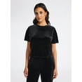 thumbnail image 1 of Sofia by Sofia Vergara Women's and Women's Plus Size Boyfriend Velvet Tee, Sizes XS-4X, 1 of 4