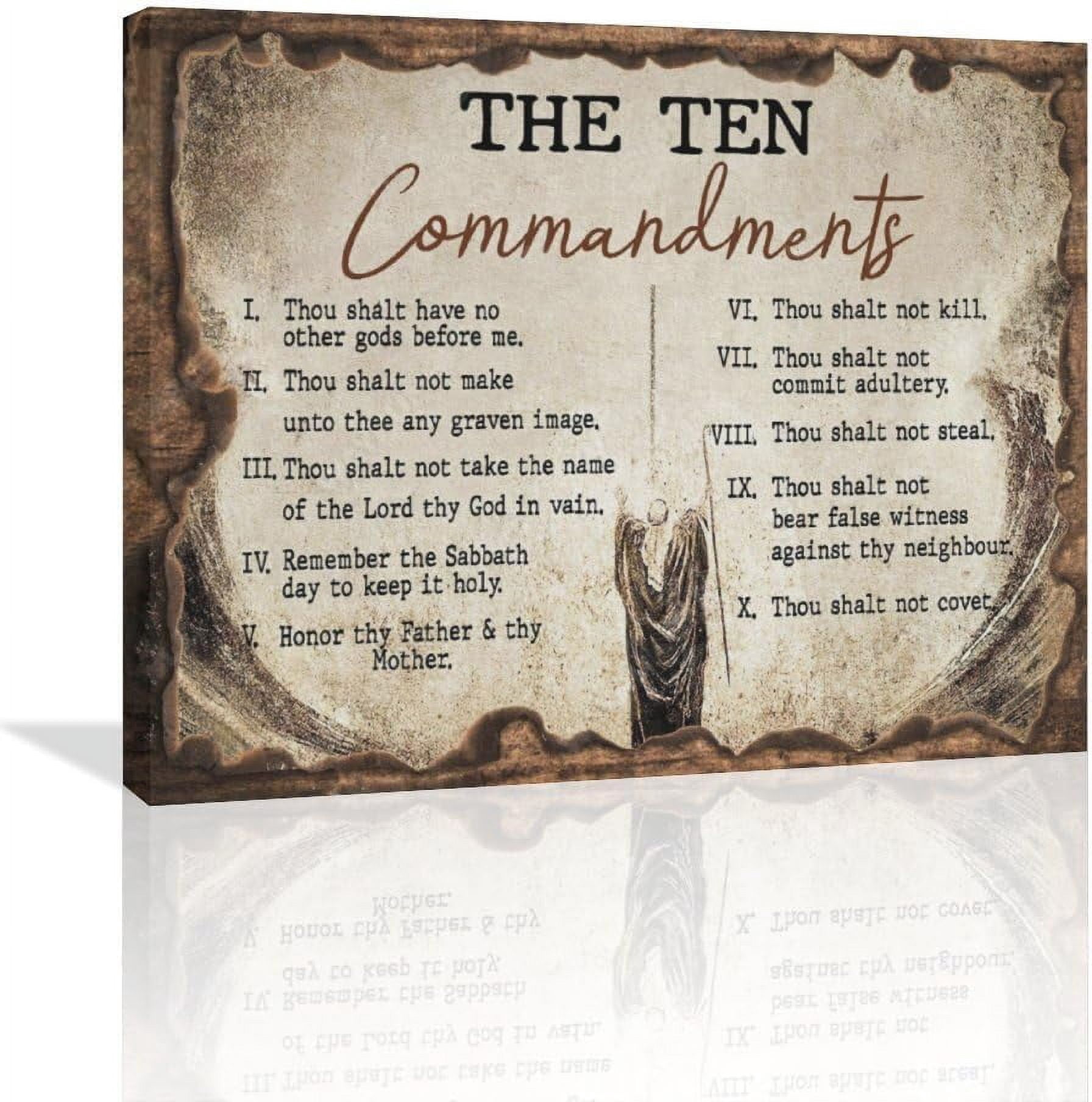 VELVET The Ten Commandments Wall Art 10 Commandments Christian Bible ...