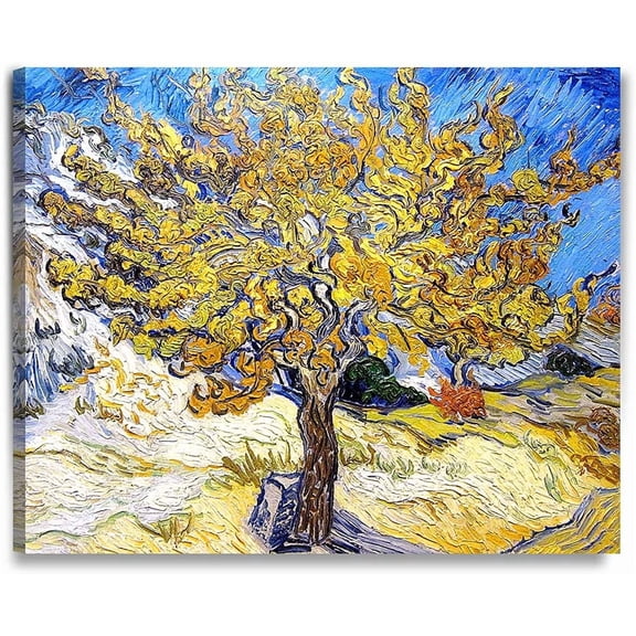VELVET - The Mulberry Tree, Vcent Van Gogh Art Reproduction. Giclee Prt on Canvas. Wall Art for Home. 10x8inch Unframed