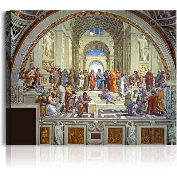 VELVET The School of Athens by Raphael. The World Classic Art Reproductions, Giclee Canvas Prts Wall Art for Home Decor,es 10x8inch Unframed