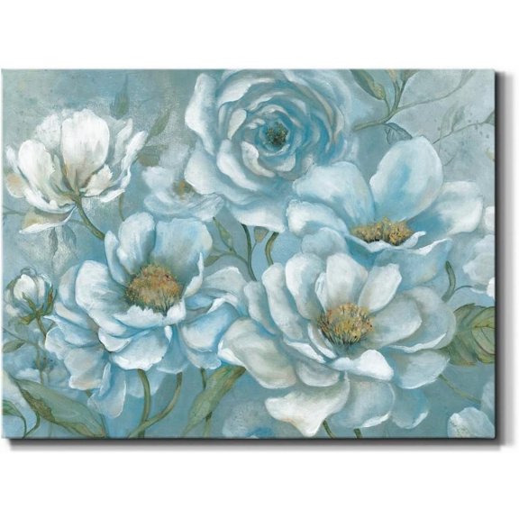 VELVET Twilight Blooms Wall Art, Vibrant Floral Artwork, Beautiful Spring Flowers, Premium Gallery Wrapped Canvas Décor, Ready to Hang, Made America Print 24x20inch Framed