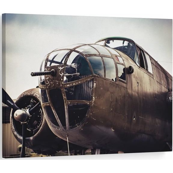VELVET Vintage Airplane Canvas Wall Art Prints Abandoned Fighter Jet Poster Aviation Art Wall Decor U.S Air Force Picture Artwork Military Plane Decoration For Boys Room 14x11inch Framed