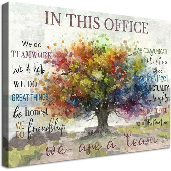 VELVET Vtage This Office Wall Decor Positive Quotes Poster Colorful Tree Canvas Prts Motivational Wall Art for Home Office Workplace Desk Decoration Aesthetic spirg Gifts 10x8inch Unframed