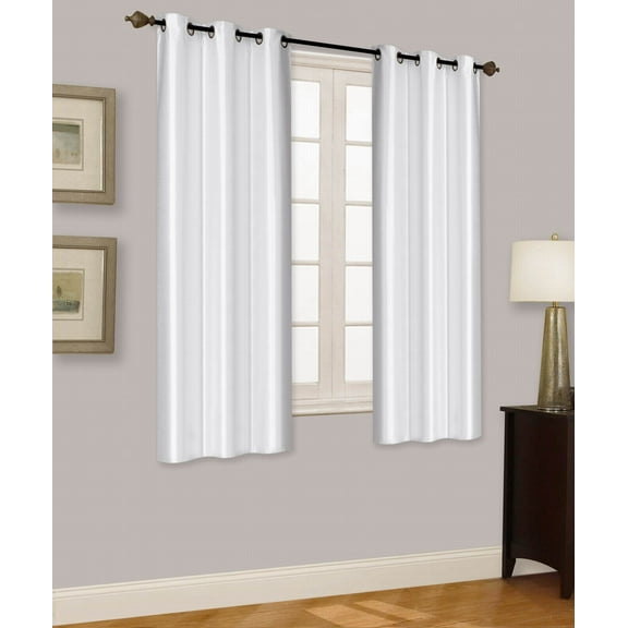 VELVET WHITE BLACKOUT ENERGY EFFICIENT THERMAL PANEL WINDOW GROMMET DRAPE LIGHT FILTERING SIZE 35" WIDE X 63" LENGTH EACH PANEL
