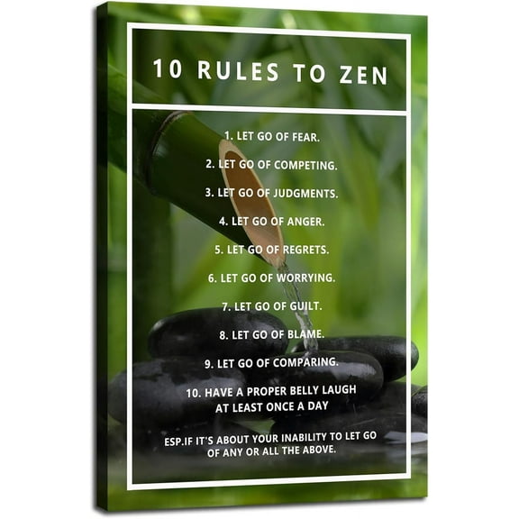 VELVET Zen Posterspirational Canvas Wall Art Office Wall Decor Quotes Theme Artwork for Motivational Printsspiring Picture 8x10inch Framed