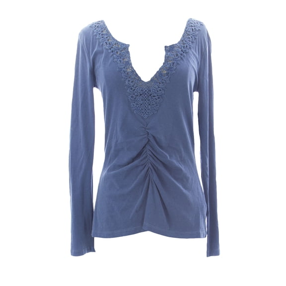 VELVET by Graham & Spencer Women's Betri Crochet Details Top Small Deep Water