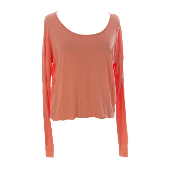 VELVET by Graham & Spencer Women's  Long Sleeve Hi-Low Blouse Petite (0-2) Orange