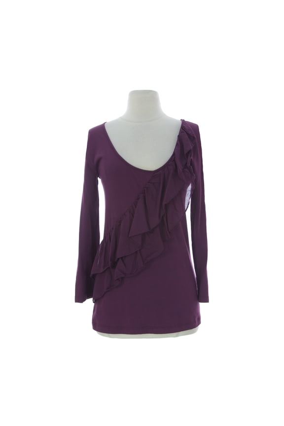 by Graham & Spencer Women's Long Sleeve Tiered Detail Top Small Plum