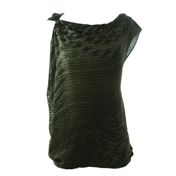 VELVET by Graham & Spencer Women's Printed Silk Blouse Medium Snake