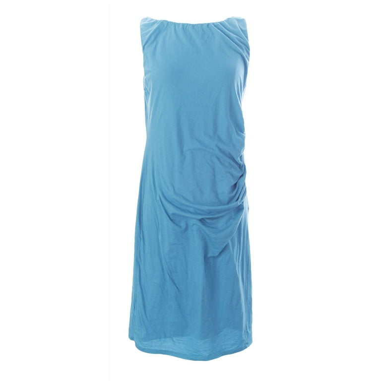 VELVET by Graham & Spencer Women's Ruched Sleeveless Dress Medium Blue 