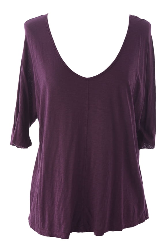 by Graham & Spencer Women's Short Dolman Sleeve Crew Neck Tee Petite Sangria