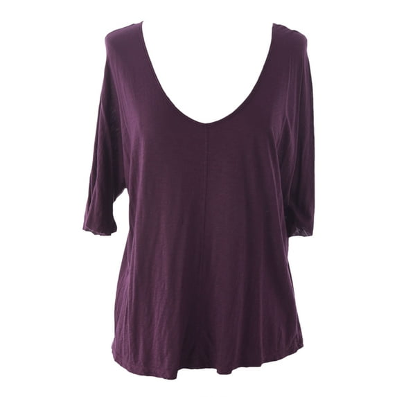 VELVET by Graham & Spencer Women's Short Dolman Sleeve Crew Neck Tee Petite Sangria