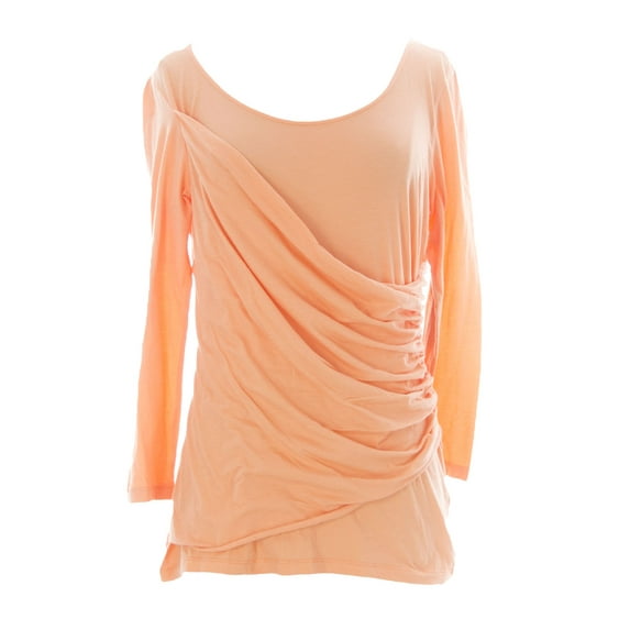 VELVET by Graham & Spencer Women's Wrap Front Top Medium Orange