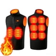 thumbnail image 1 of VELXRUN Men Fleece Heating Vest Adjustable 9 Heating Zones Warm Waistcoat For Hunting Outdoor Daily Wear Black, 1 of 2
