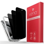 VENA 2-Way Privacy Tempered Glass Screen Protector Compatible With Apple iPhone 15 Pro 6.1"-inch - 3 Packs, 9H Hardness, Shatterproof Glass Anti-Spy Bubble Free Film with Installation Frame