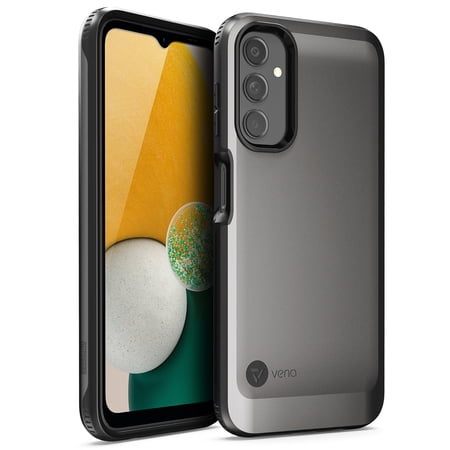 VENA Outcross Slim Profile Cover Designed for Samsung Galaxy A14 5G Case (2023), Dual Layer (Military Grade Drop Protection) Hybrid TPU Protection Phone Case - Graphite Gray/Black