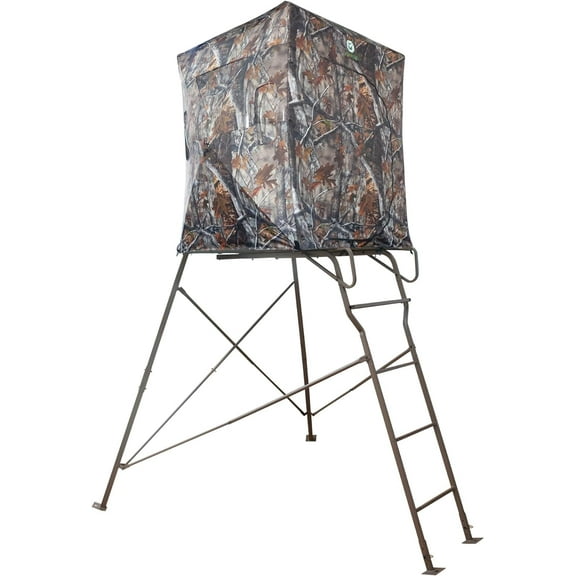 VENATIC 6' Tripod Hunting Tower Blind, 2 Person Hunting Stand with 4' x 4' Platform for Deer Hunting, Antelope and Elk