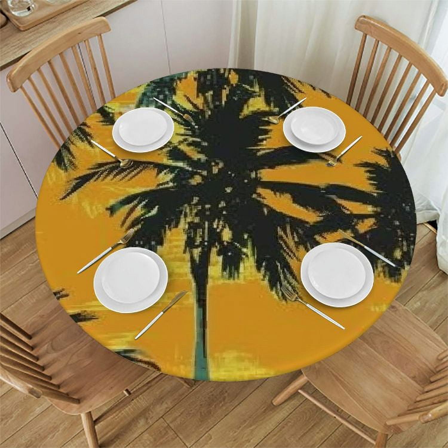 VENCE Tropical Printing Round Tablecloth 100% Polyester Fiber 46-50 ...