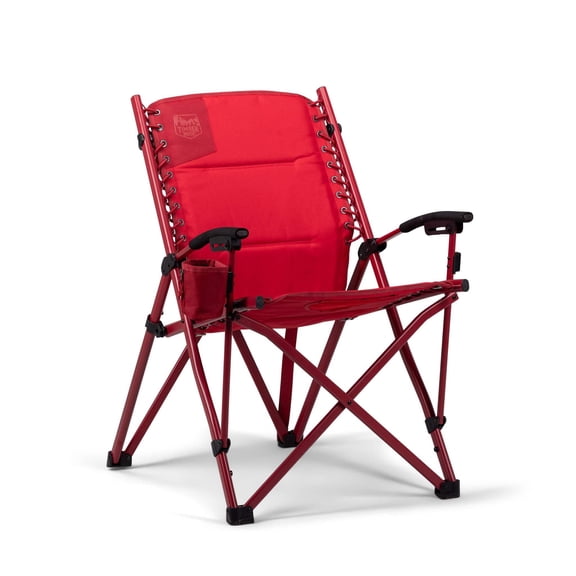 Timber Ridge VENE™ Bungee Camping Chair, Folding Outdoor Bungee Chair with Armrests, Red Rock