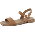thumbnail image 1 of VENECORE Calie 2 Strap Sandals for Women - Comfortable Summer Flat Sandals, Brown, US 9M, 1 of 7