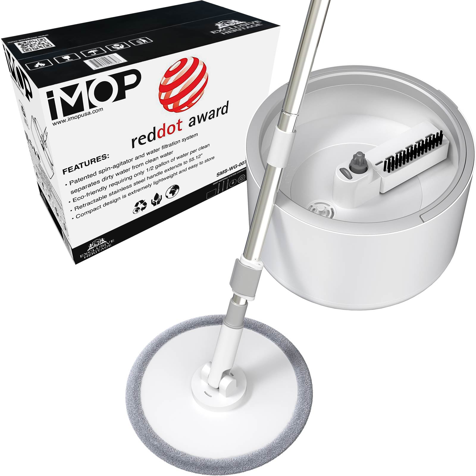Stainless Steel Telescopic Handle Microfiber Spin Mop with Bucket