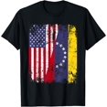 thumbnail image 1 of VENEZUELAN ROOTS | Half American Flag VENEZUELA T-Shirt, 1 of 3