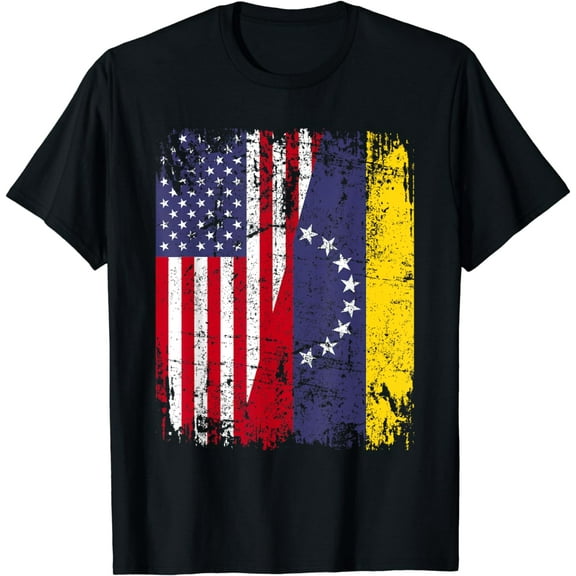 VENEZUELAN ROOTS | Half American Flag VENEZUELA T-Shirt