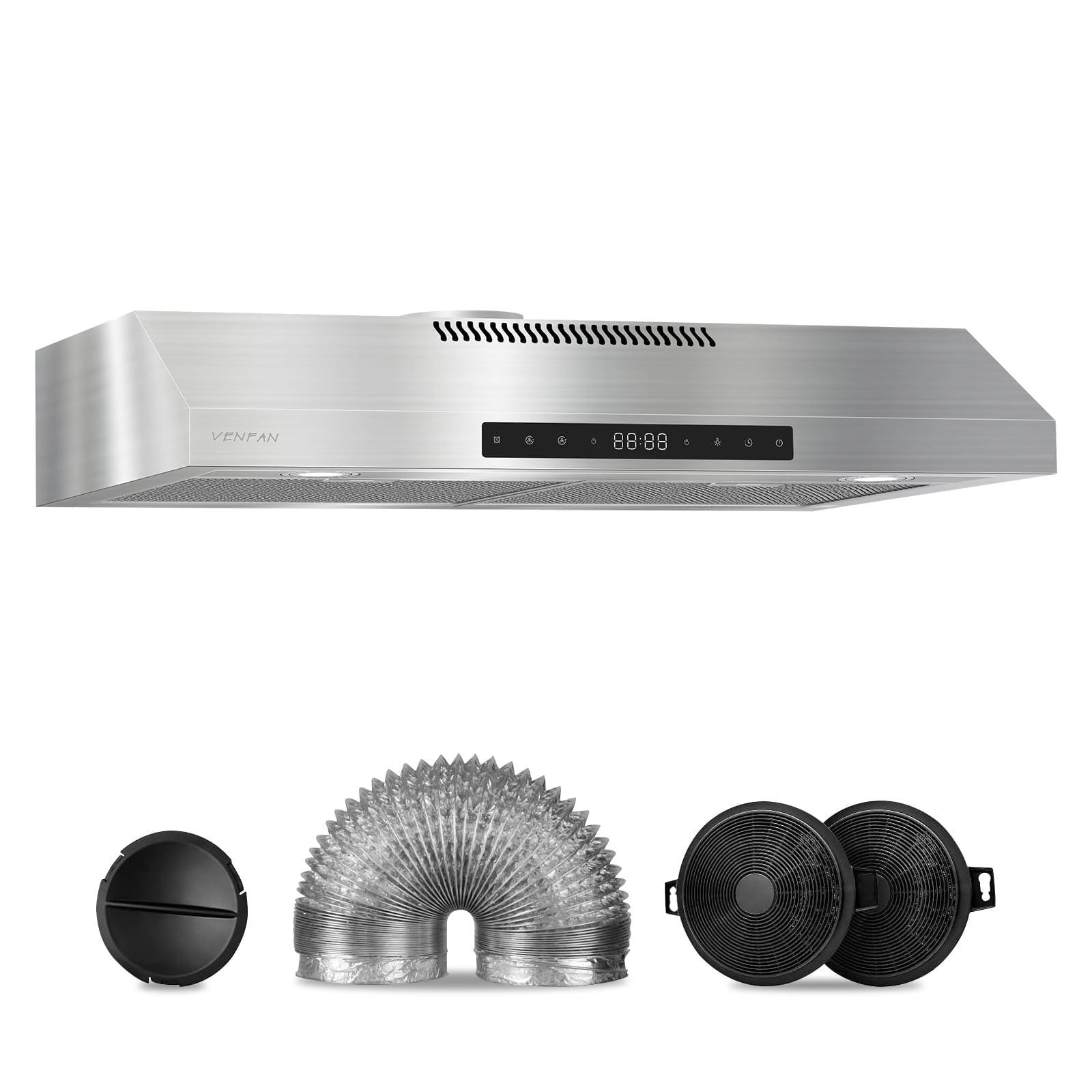 30'' Stainless Steel Convertible Under Cabinet Range Hood with Charcoal Filter