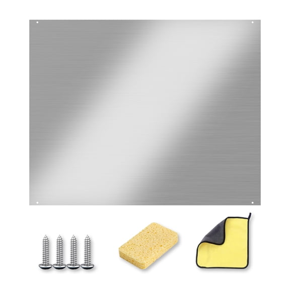 VENFAN Stainless Steel Backsplash, 36"x24" Range Backsplash Wall Shield Metal Panel, Ultra Flat Splatter Guard for Stove, Stainless Steel Sheet with 4 Pre Drilled Holes for Easy Installation