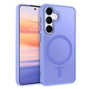 VENINGO Magnetic Case for Samsung Galaxy S25 FE, Compatible with Mag-safe, Slim Fit Matte Translucent Shockproof Anti-Yellowing Protective Cover, Purple