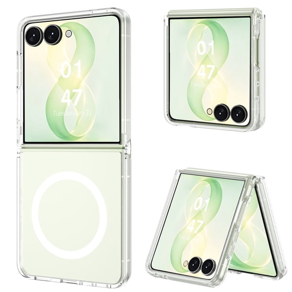 VENINGO Magnetic Case for Samsung Galaxy Z Flip8 2026 Compatible with Mag-Safe, Anti-Scratch Non-Yellowing Shockproof Protective Phone Cover for Samsung Z Flip8, Clear