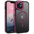 thumbnail image 1 of VENINGO Magnetic Phone Case for iPhone 13 & iPhone 14 Compatible with Mag-safe,Translucent Matte Shockproof Scratch Resistant Phone Case，Hot Pink, 1 of 9