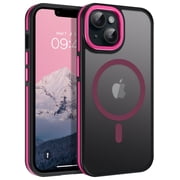 VENINGO Magnetic Phone Case for iPhone 13 & iPhone 14 Compatible with Mag-safe,Translucent Matte Shockproof Scratch Resistant Phone Case Hot Pink