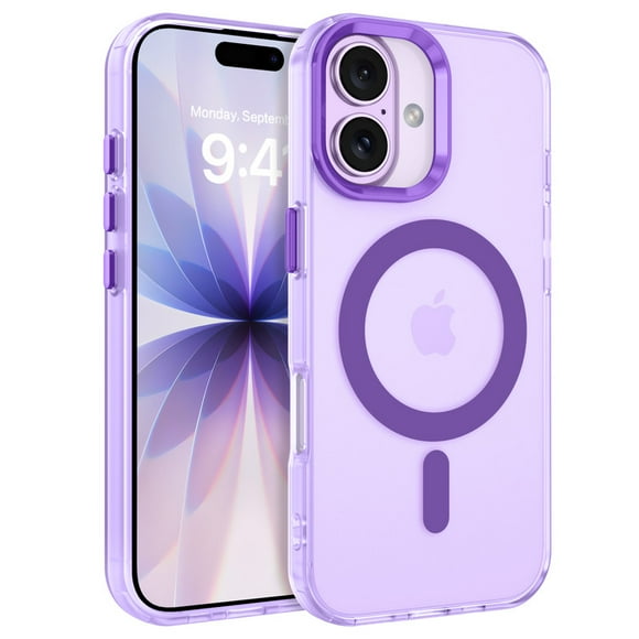 VENINGO Magnetic Phone Case for iPhone 17 6.3" Compatible with Mag-safe , Translucent Matte Shockproof Scratch Resistant iPhone 17 Case,Purple