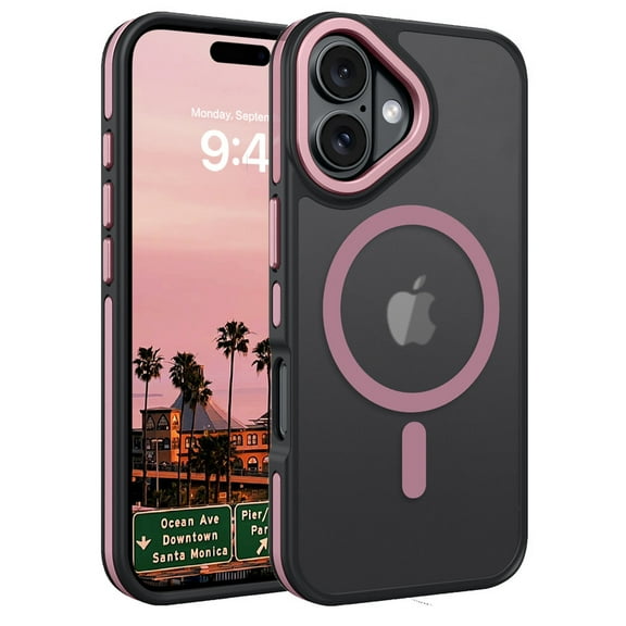 VENINGO Magnetic Phone Case for iPhone 17 6.3" Compatible with Mag-safe,Translucent Matte Shockproof Scratch Resistant iPhone 17 Case，Pink