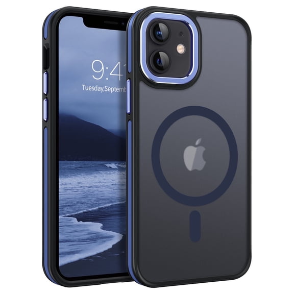 VENINGO Magnetic Phone Case for iPhone 12 & iPhone 12 Pro Compatible with Mag-safe, Translucent Matte Shockproof Scratch Resistant Phone Case - Royal Blue