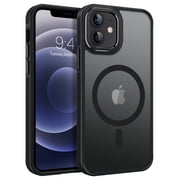 VENINGO Magnetic Phone Case for iPhone 12 & iPhone 12 pro , Compatible with Mag-safe, Translucent Matte Shockproof Scratch Resistant and Fingerprint Resistant Phone Case，Black