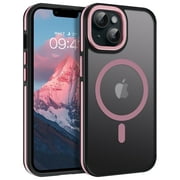 VENINGO Magnetic Phone Case for iPhone 13 & iPhone 14 Compatible with Mag-safe,Translucent Matte Shockproof Scratch Resistant Phone Case，Pink