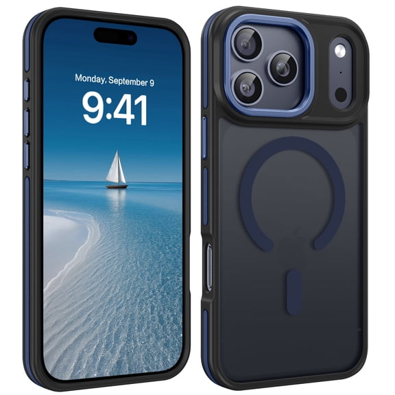 VENINGO Magnetic Phone Case for iPhone 17 Pro Max 6.9" Compatible with Mag-safe,Translucent Matte Shockproof Scratch Resistant iPhone 17 Pro Max Case,Blue