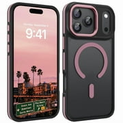 VENINGO Magnetic Phone Case for iPhone 17 Pro Max 6.9" Compatible with Mag-safe,Translucent Matte Shockproof Scratch Resistant iPhone 17 Pro Max Case，Pink