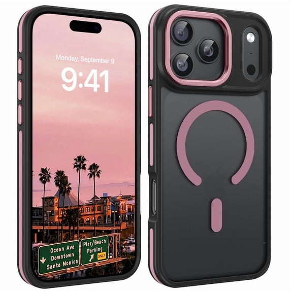VENINGO Magnetic Phone Case for iPhone 18 Pro Max / 17 Pro Max Compatible with Mag-safe,Translucent Matte Shockproof Scratch Resistant iPhone 18 Pro Max Case / 17 Pro Max Case,Pink