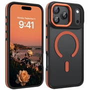 VENINGO Magnetic Phone Case for iPhone 17 Pro Max Compatible with Mag-safe,Translucent Matte Shockproof Scratch Resistant iPhone 17 Pro Max Case Orange