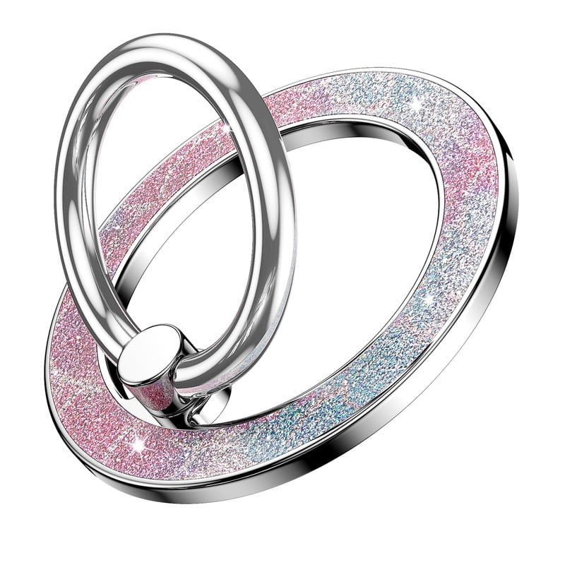 VENINGO Magnetic Phone Ring Holder for Mag-safe, Cute Glitter Magnet Finger Ring Grip Stand Holder, Fit for iPhone 16 15 14 13 12, Pro, Pro Max, Plus, Mag-safe Accessories, Blue + Pink