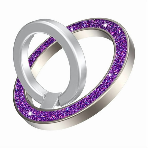 VENINGO Magnetic Phone Ring Holder for Mag-safe, Cute Glitter Magnet Finger Ring Grip Stand Holder, Fit for iPhone 16 15 14 13 12, Pro, Pro Max, Plus, Mag-safe Accessories, Purple