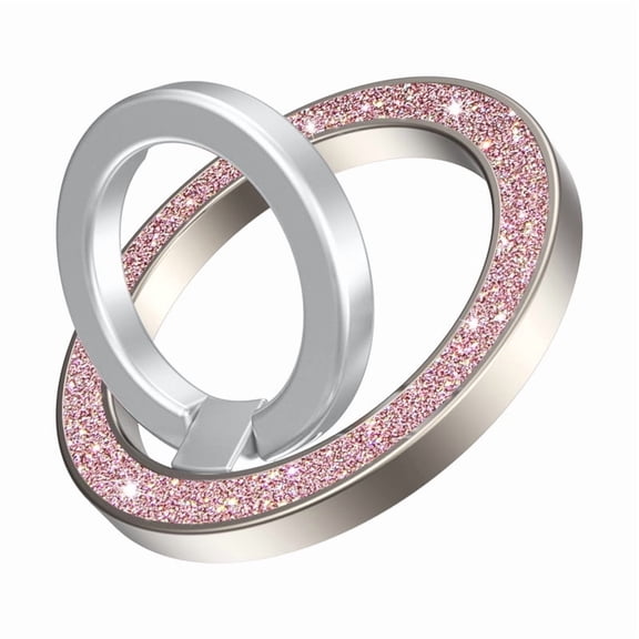 VENINGO Magnetic Phone Ring Holder for Mag-safe, Cute Glitter Magnet Finger Ring Grip Stand Holder, Fit for iPhone 16 15 14 13 12, Pro, Pro Max, Plus, Mag-safe Accessories, Pink