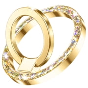 VENINGO Magnetic Phone Ring Holder for Mag-Safe, Cute Glitter Magnet Finger Ring Grip Stand Holder, Fit for iPhone 17 16 15 14 13 12, Pro, Pro Max, Plus, Mag-Safe Accessories, Gold