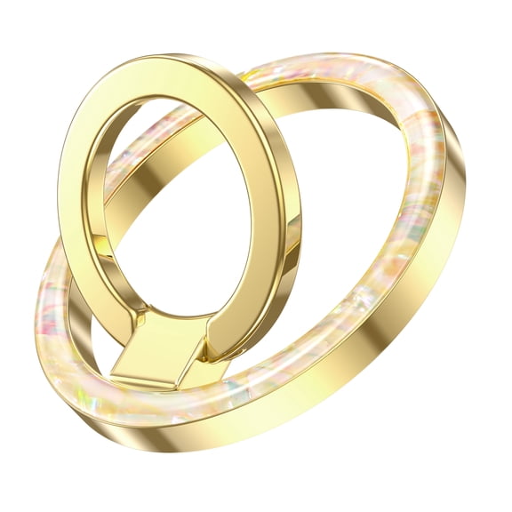 VENINGO Magnetic Phone Ring Holder for Mag-Safe, Cute Pearl Magnet Finger Ring Grip Stand Holder, Fit for iPhone 17 16 15 14 13 12, Pro, Pro Max, Plus, Mag-Safe Accessories, Gold