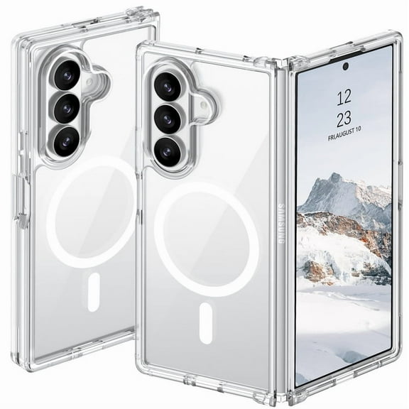 VENINGO Magnetic Phone Case for Samsung Galaxy Z Fold7,Compatible with Mag-safe Transparent Shockproof Protection Yellowing Resistant Case for Samsung Galaxy Z Fold7, Clear